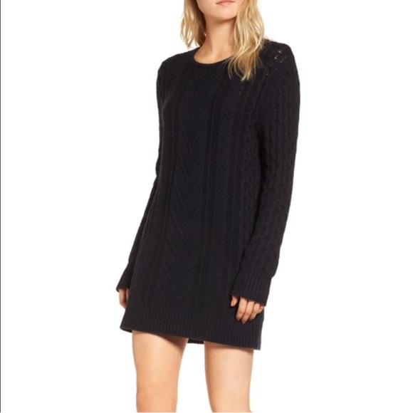 Rails Dresses & Skirts - NWT Rails Jesse Wool & Cashmere Cable Knit Sweater Dress in Midnight Size Large
